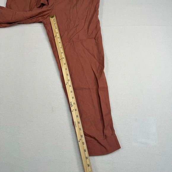 Cartonnier Anthropologie Roll Cuff Crop Trousers Womens Sz 2 High Rise Tie Waist - Picture 9 of 14